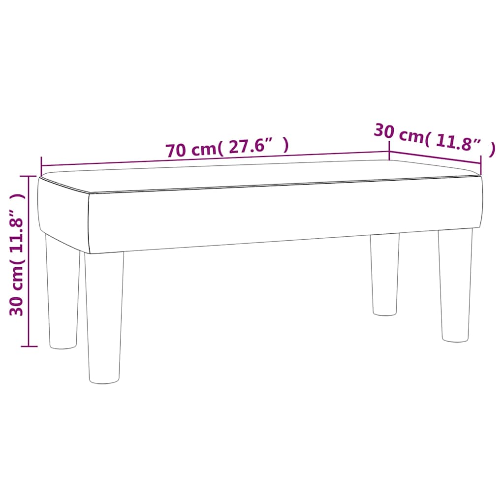 vidaXL Πάγκος Σκούρο Πράσινο 70 x 30 x 30 εκ. Υφασμάτινος