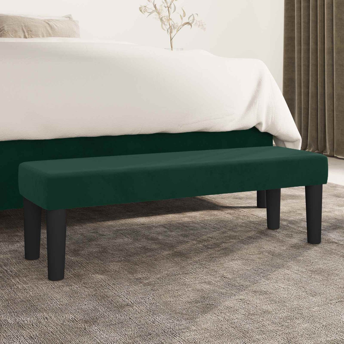 vidaXL Πάγκος Σκούρο Πράσινο 100x30x30 εκ. Βελούδινος