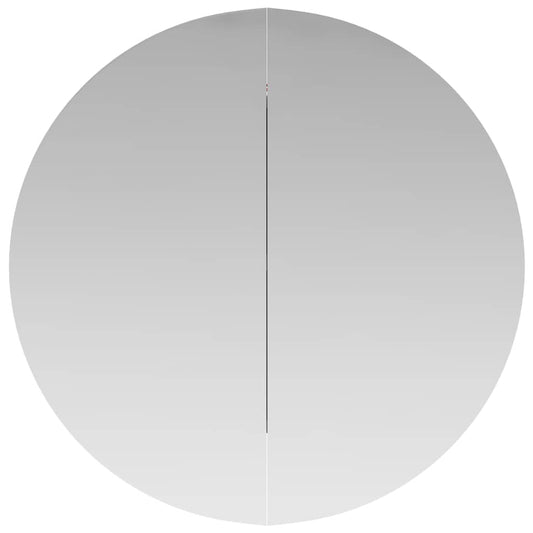 vidaXL Ντουλάπι Μπάνιου με Στρογγυλό Καθρέφτη/LED Λευκό 47x47x17,5 εκ.