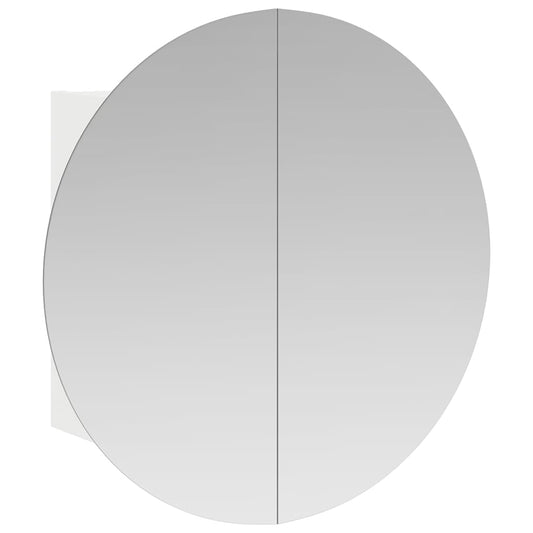 vidaXL Ντουλάπι Μπάνιου με Στρογγυλό Καθρέφτη&LED Λευκό 54x54x17,5 εκ.