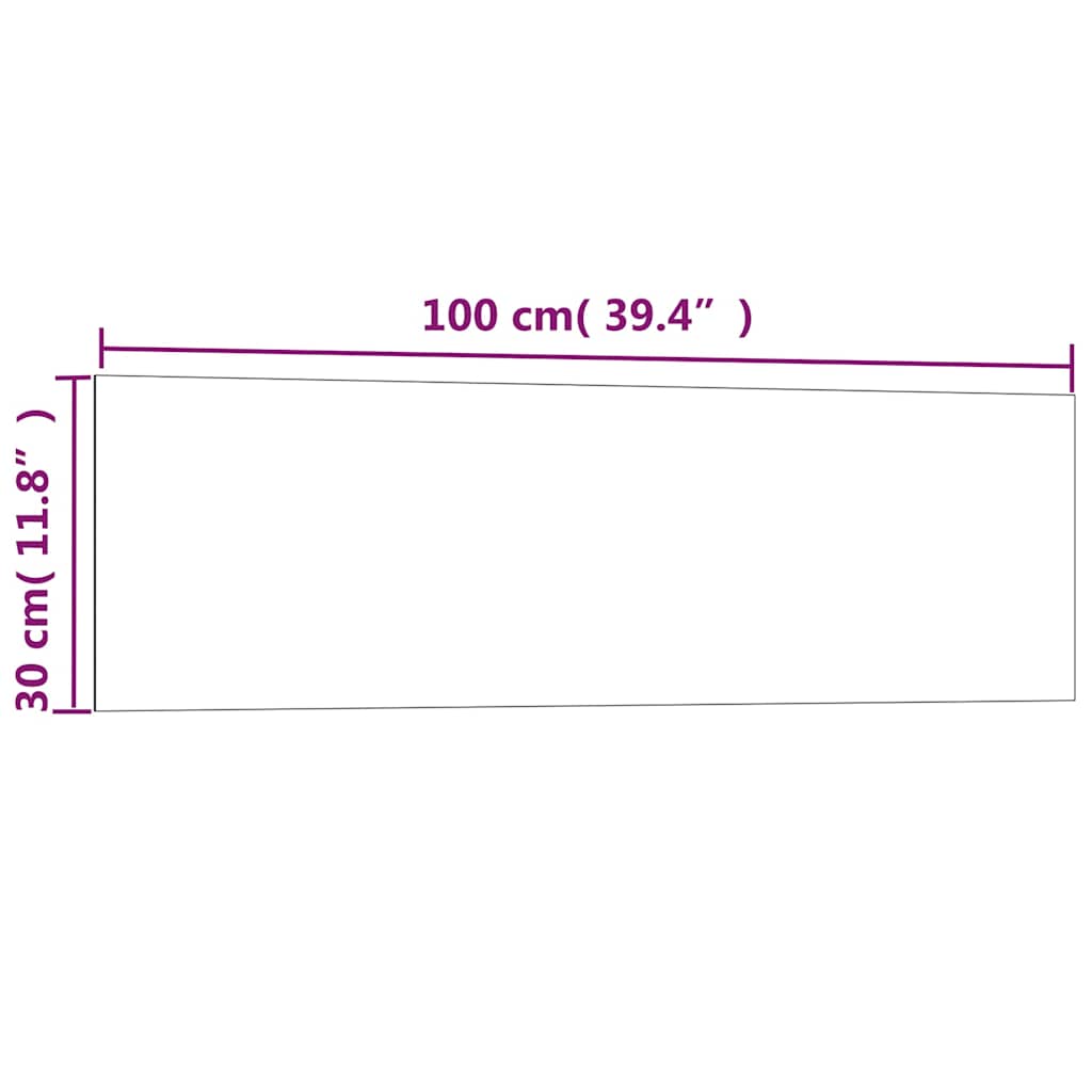 vidaXL Πίνακας Επιτοίχιος Μαγνητικός Μαύρος 100 x 30 εκ. Ψημένο Γυαλί