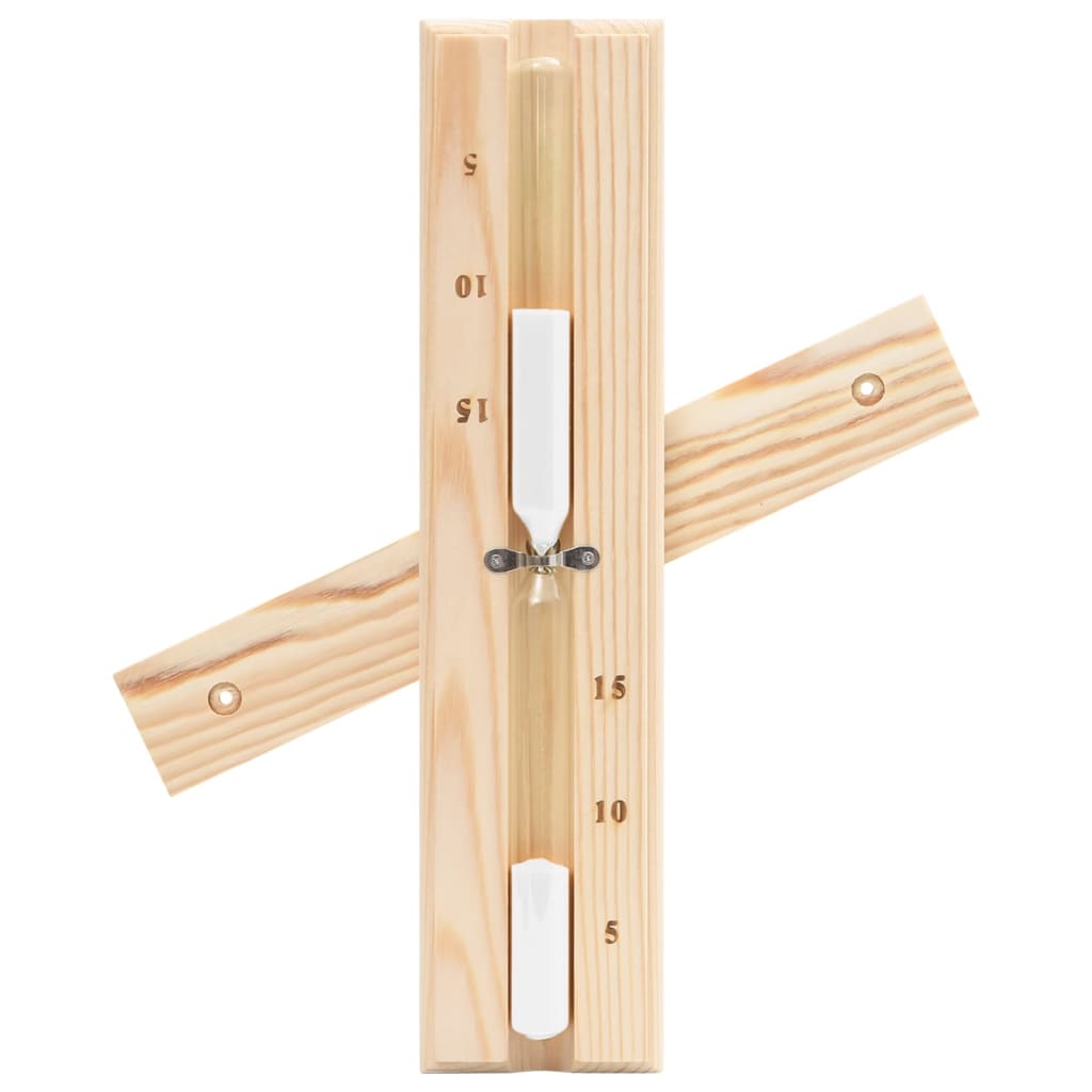 vidaXL Σετ 2 σε 1 Υγροθερμογράφος & Κλεψύδρα Σάουνας Μασίφ Ξύλο Πεύκου