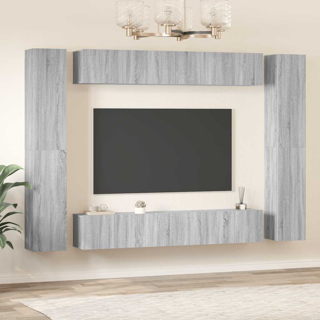 vidaXL Σετ Επίπλων Τηλεόρασης 10 τεμ. Γκρι Sonoma Επεξεργασμένο Ξύλο