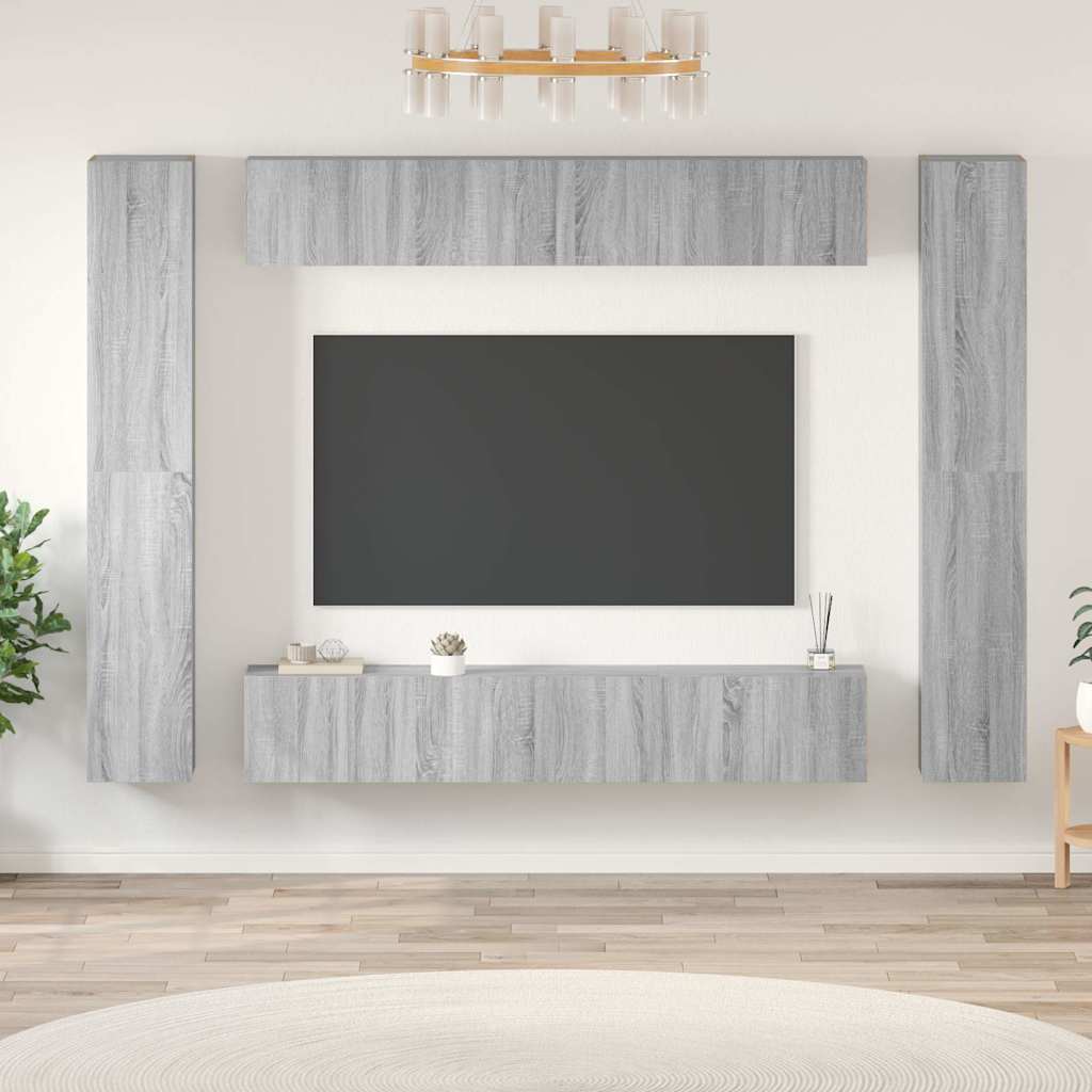 vidaXL Σετ Επίπλων Τηλεόρασης 10 τεμ. Γκρι Sonoma Επεξεργασμένο Ξύλο