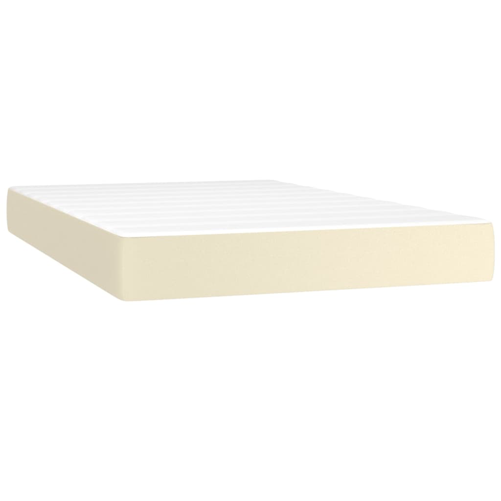 vidaXL Στρώμα με Pocket Springs Μεσαίας Σκληρότητας Κρεμ 120x200x20 εκ. Συνθετικό Δέρμα