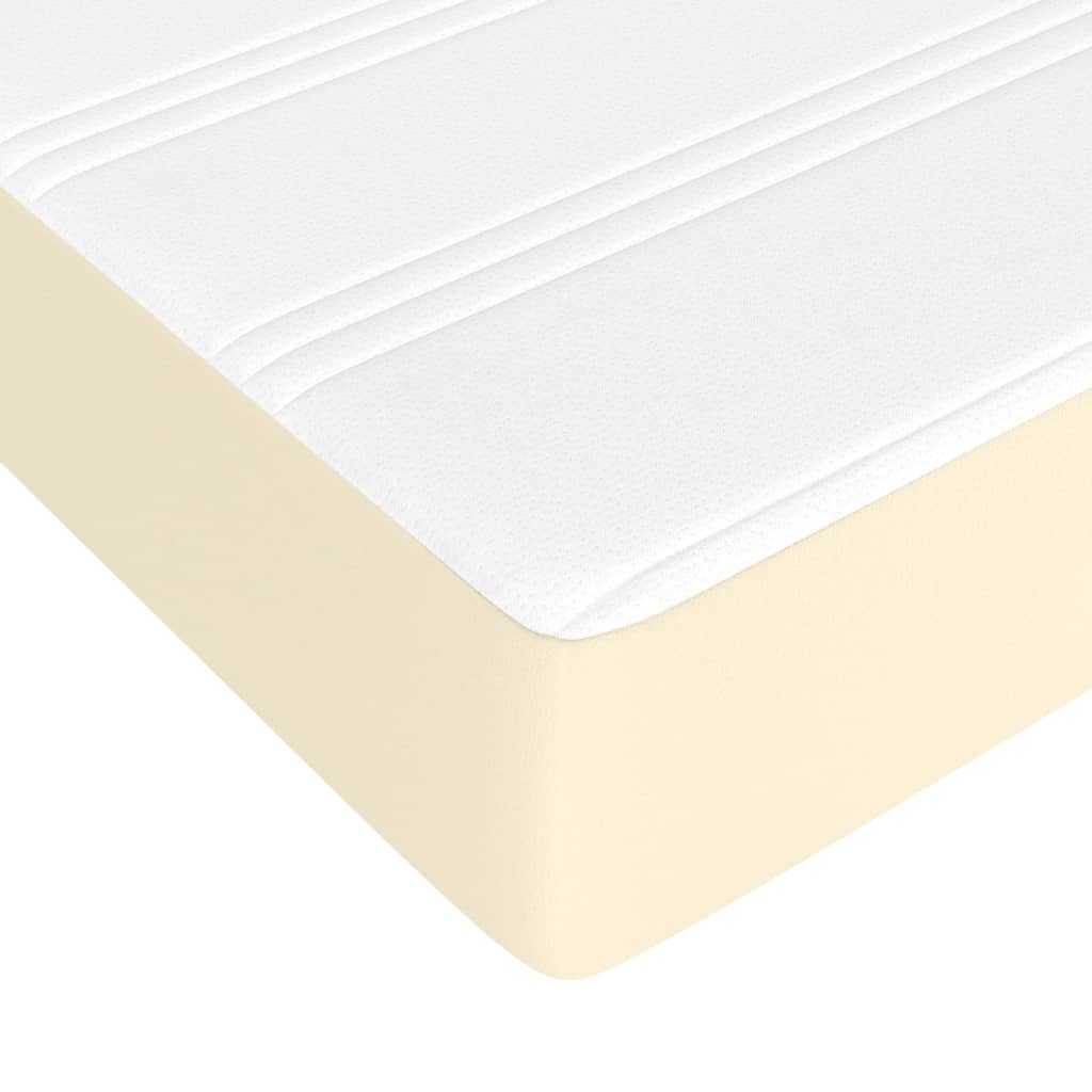 vidaXL Στρώμα με Pocket Springs Μεσαίας Σκληρότητας Κρεμ 120x200x20 εκ. Συνθετικό Δέρμα