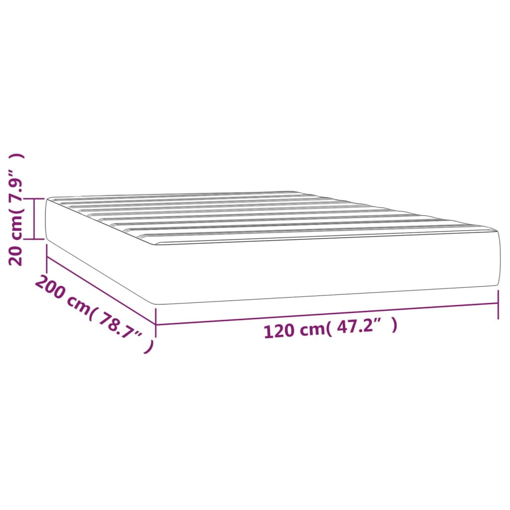 vidaXL Στρώμα με Pocket Springs Μεσαίας Σκληρότητας Κρεμ 120x200x20 εκ. Συνθετικό Δέρμα