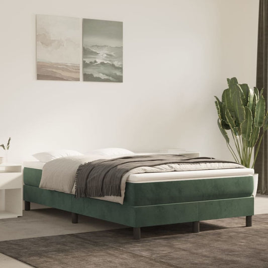 vidaXL Στρώμα με Pocket Springs Μεσαίας Σκληρότητας Σκούρο Πράσινο120x200x20 εκ. Βελούδινο