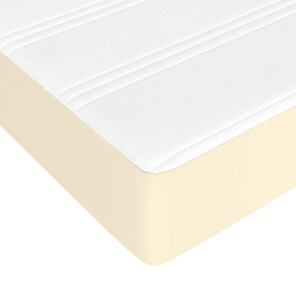 vidaXL Στρώμα με Pocket Springs Μεσαίας Σκληρότητας Κρεμ 140x190x20 εκ. Συνθετικό Δέρμα