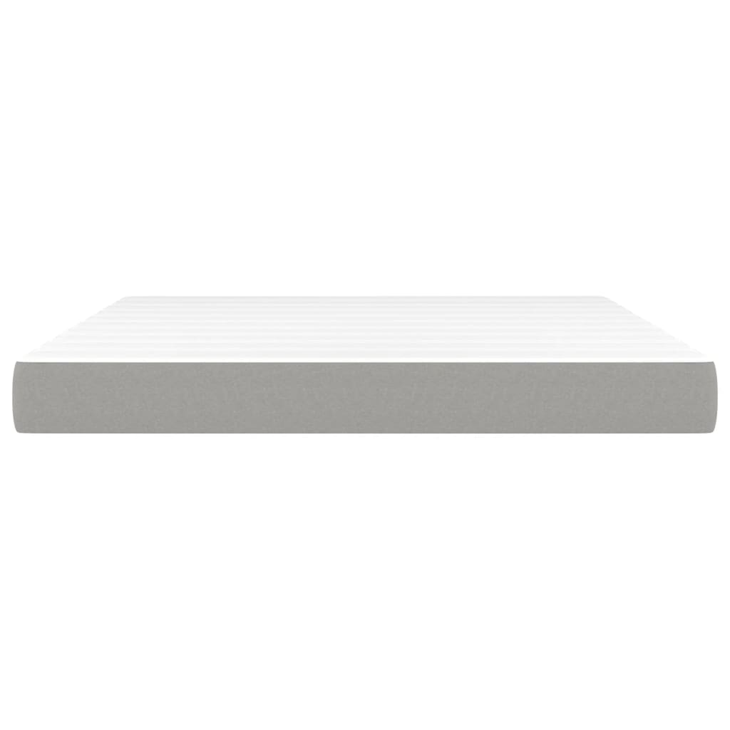 vidaXL Στρώμα με Pocket Springs Μεσαίας Σκληρότητας Αν. Γκρι 152x203x20εκ. Ύφασμα Queen