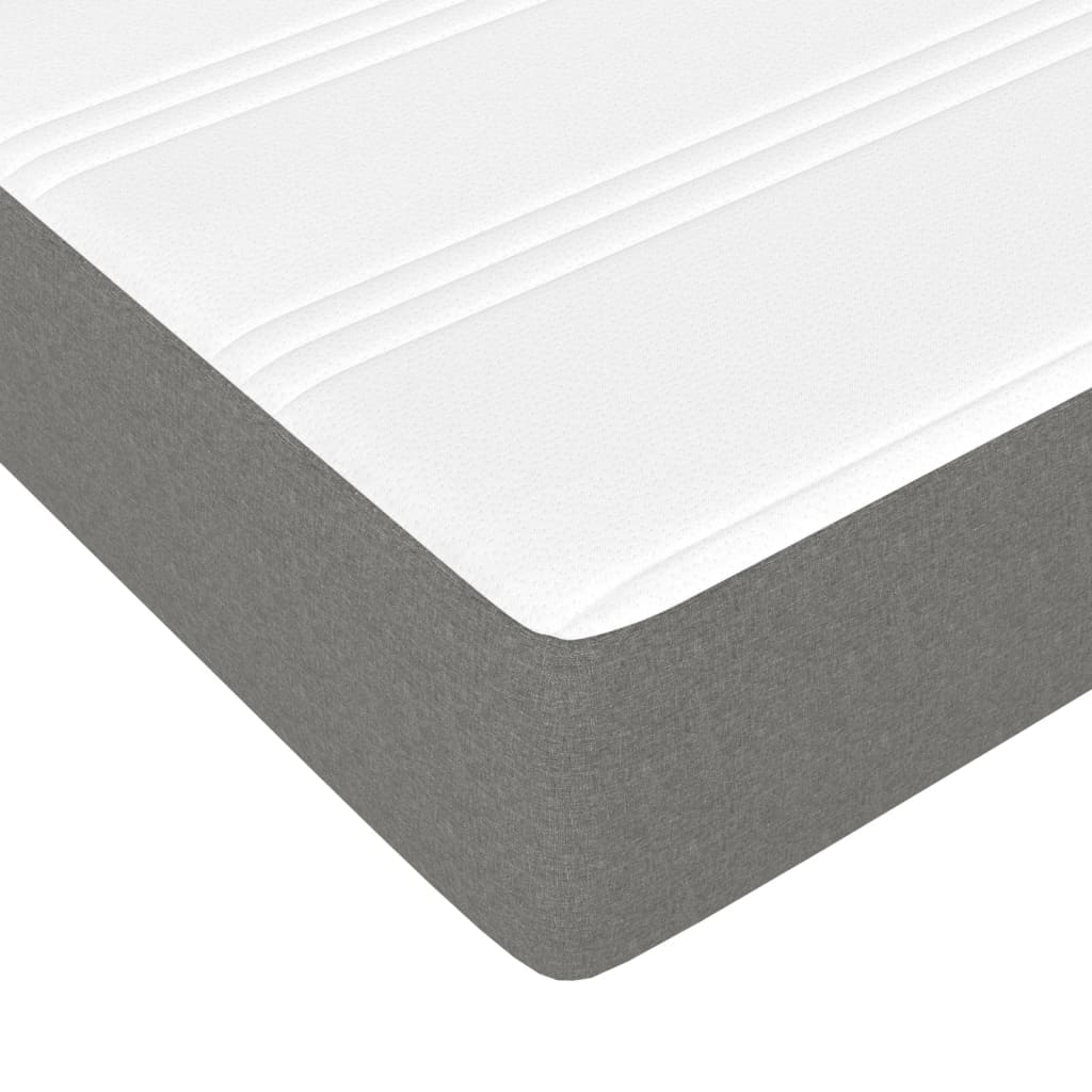 vidaXL Στρώμα με Pocket Springs Μεσαίας Σκληρότητας Σκ. Γκρι 152x203x20εκ. Ύφασμα Queen