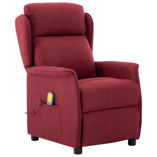 vidaXL Καρέκλα μασάζ με μαξιλάρι Κρασί 93.5 x 67.5 x 101.5 εκ. ύφασμα