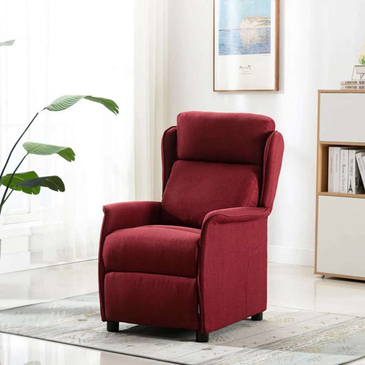 vidaXL Καρέκλα μασάζ με μαξιλάρι Κρασί 93.5 x 67.5 x 101.5 εκ. ύφασμα