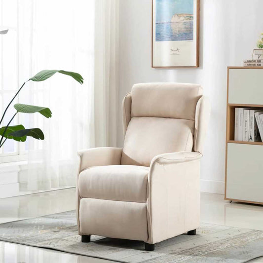 vidaXL Καρέκλα μασάζ με μαξιλάρι Κρεμ 93.5 x 67.5 x 101.5 εκ. ύφασμα