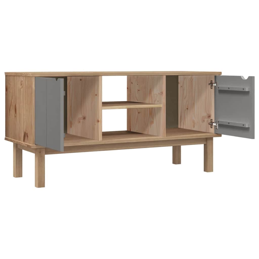 vidaXL Έπιπλο Τηλεόρασης OTTA Καφέ/Γκρι 113,5x43x57 εκ. Μασίφ Πεύκο