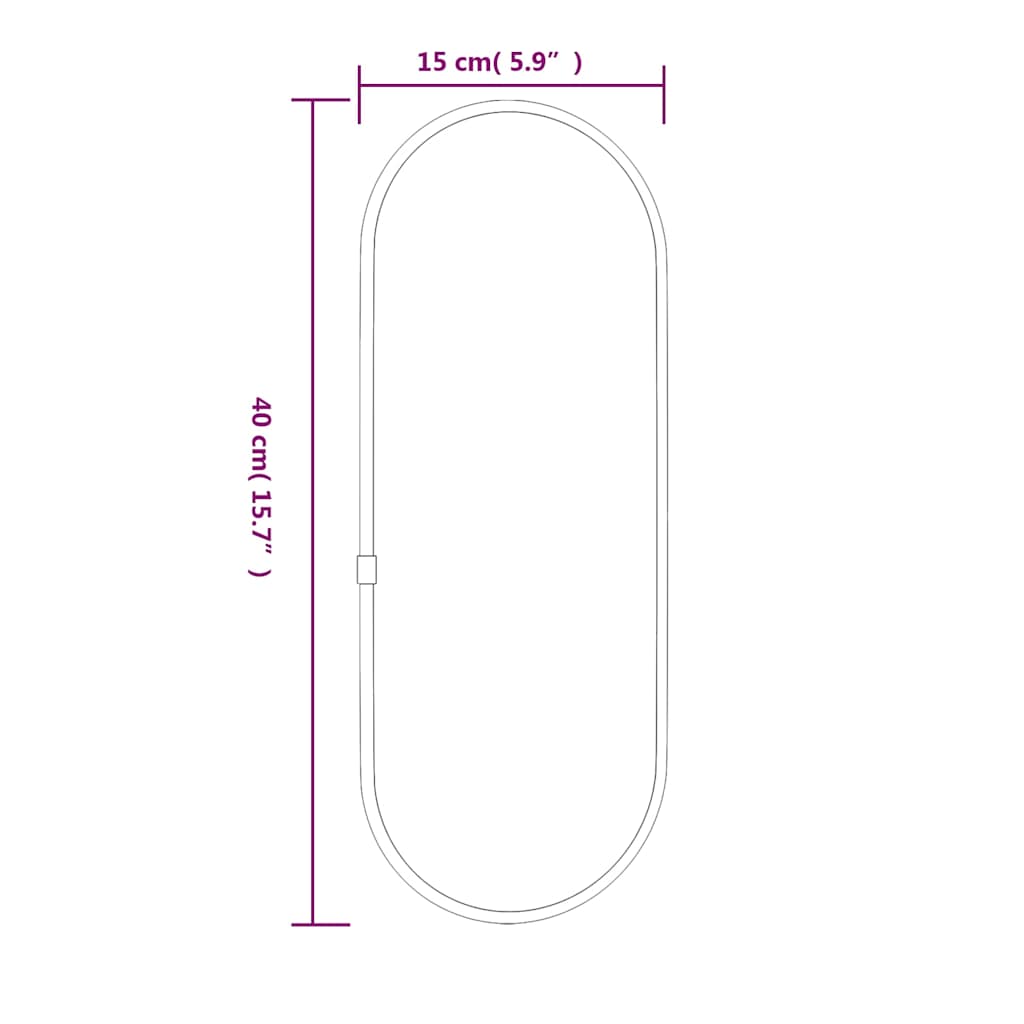 vidaXL Καθρέφτης Τοίχου Οβάλ Χρυσός 40x15 εκ.