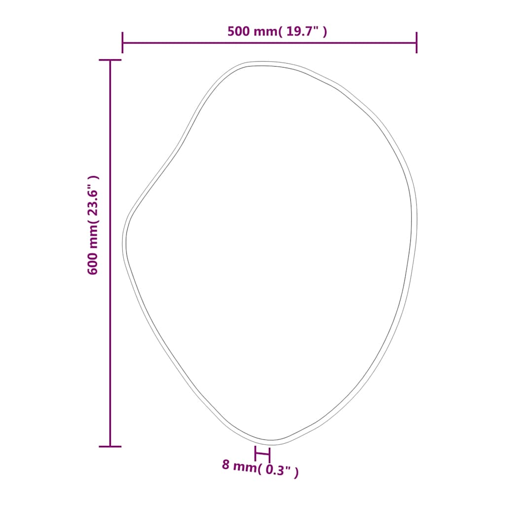 vidaXL Καθρέφτης Τοίχου Ασημί 60x50 εκ.