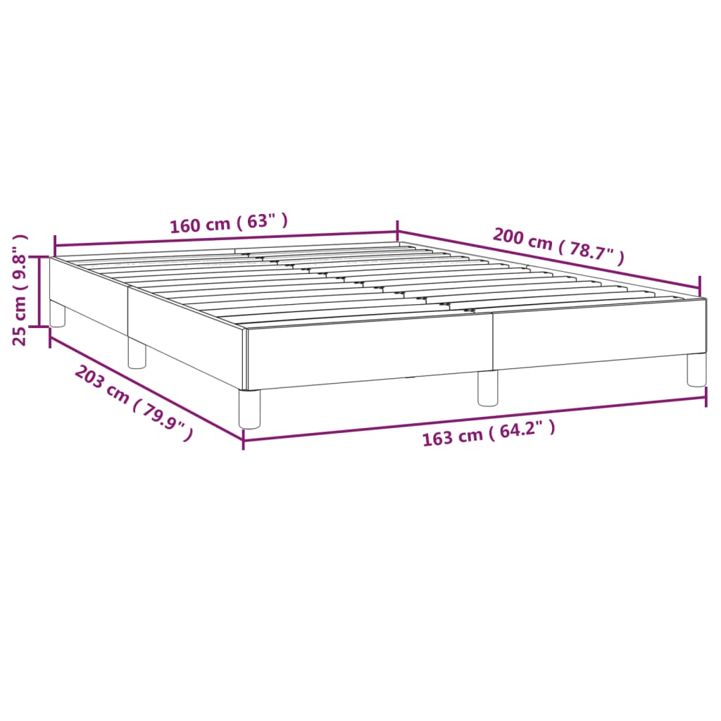 vidaXL Σκελετός Κρεβατιού Χωρίς Στρώμα Taupe 160x200 εκ. Υφασμάτινο