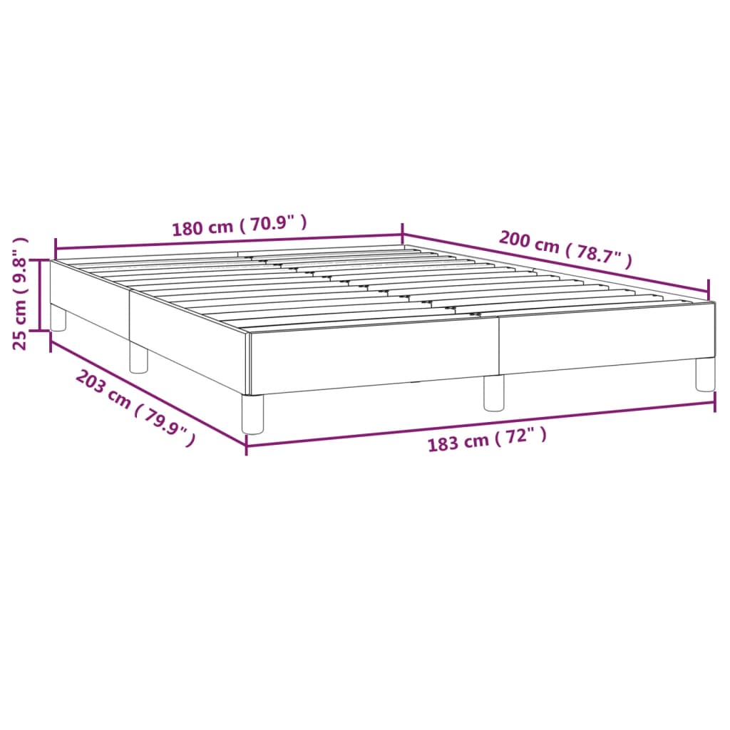 vidaXL Πλαίσιο Κρεβατιού Μαύρο 180x200 εκ. από Συνθετικό Δέρμα