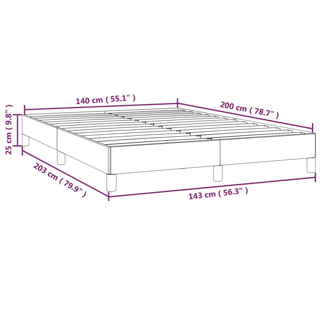 vidaXL Σκελετός Κρεβατιού Χωρίς Στρώμα Μαύρο 140x200 εκ. Βελούδινο