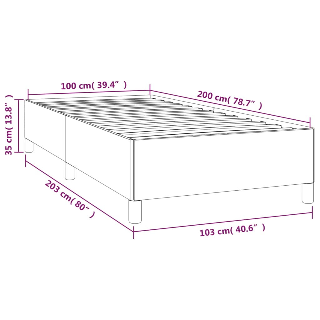 vidaXL Σκελετός Κρεβατιού Χωρίς Στρώμα Taupe 100 x 200 εκ. Υφασμάτινο