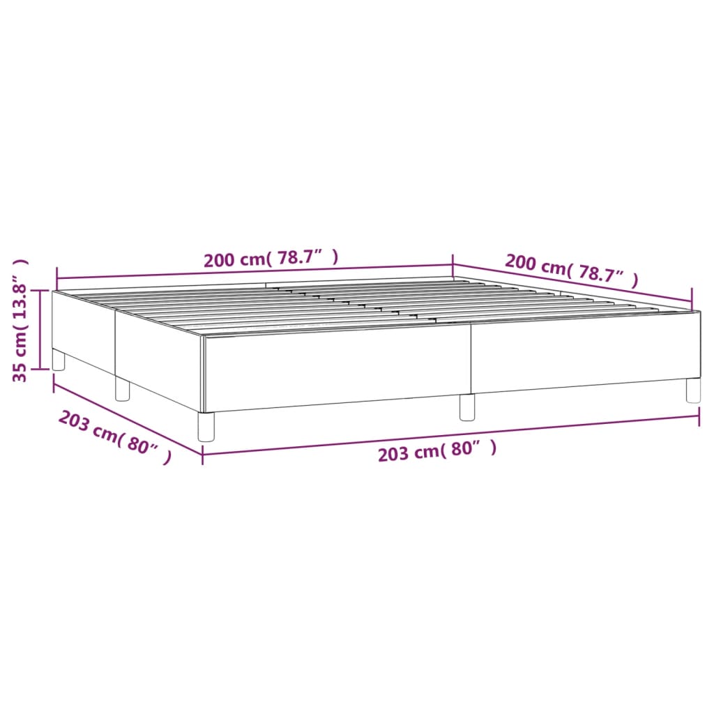 vidaXL Σκελετός Κρεβατιού Χωρίς Στρώμα Taupe 200x200 εκ.Υφασμάτινο