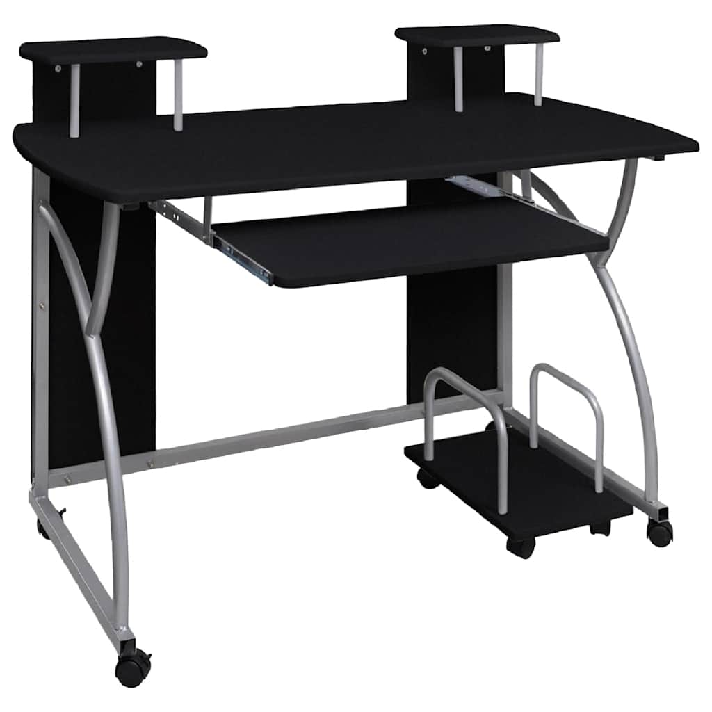 vidaXL Γραφείο Υπολογιστή Μαύρο 110 x 52 x 88,5 εκ. Επεξεργασμένο Ξύλο