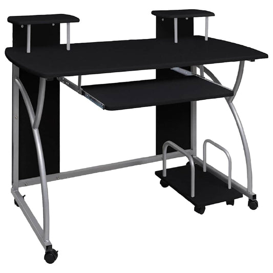 vidaXL Γραφείο Υπολογιστή Μαύρο 110 x 52 x 88,5 εκ. Επεξεργασμένο Ξύλο