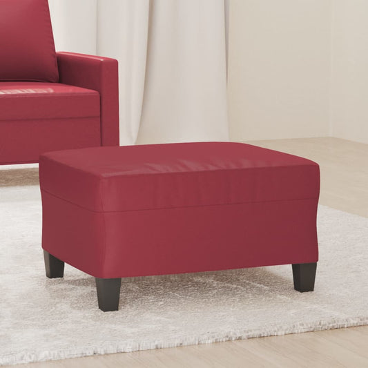 vidaXL Υποπόδιο Μπορντό 70 x 55 x 41 εκ. από Συνθετικό Δέρμα