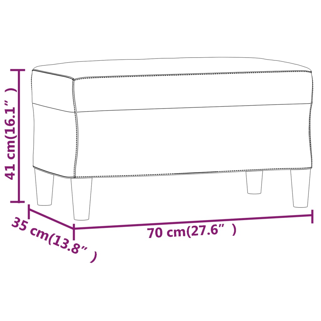 vidaXL Πάγκος Κρεμ 70x35x41 εκ. από Συνθετικό Δέρμα