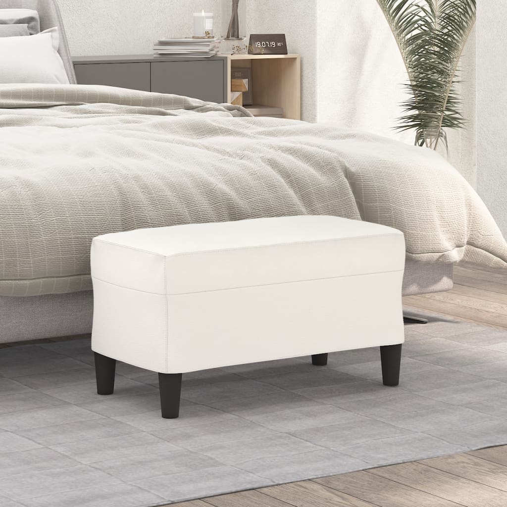 vidaXL Πάγκος Κρεμ 70x35x41 εκ. από Συνθετικό Δέρμα