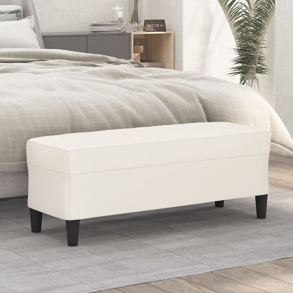 vidaXL Πάγκος Κρεμ 100x35x41 εκ. από Συνθετικό Δέρμα