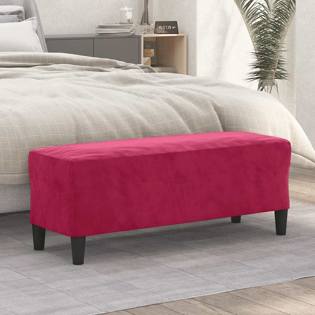 vidaXL Πάγκος μπορντό 100x35x41 εκ. Βελούδινος