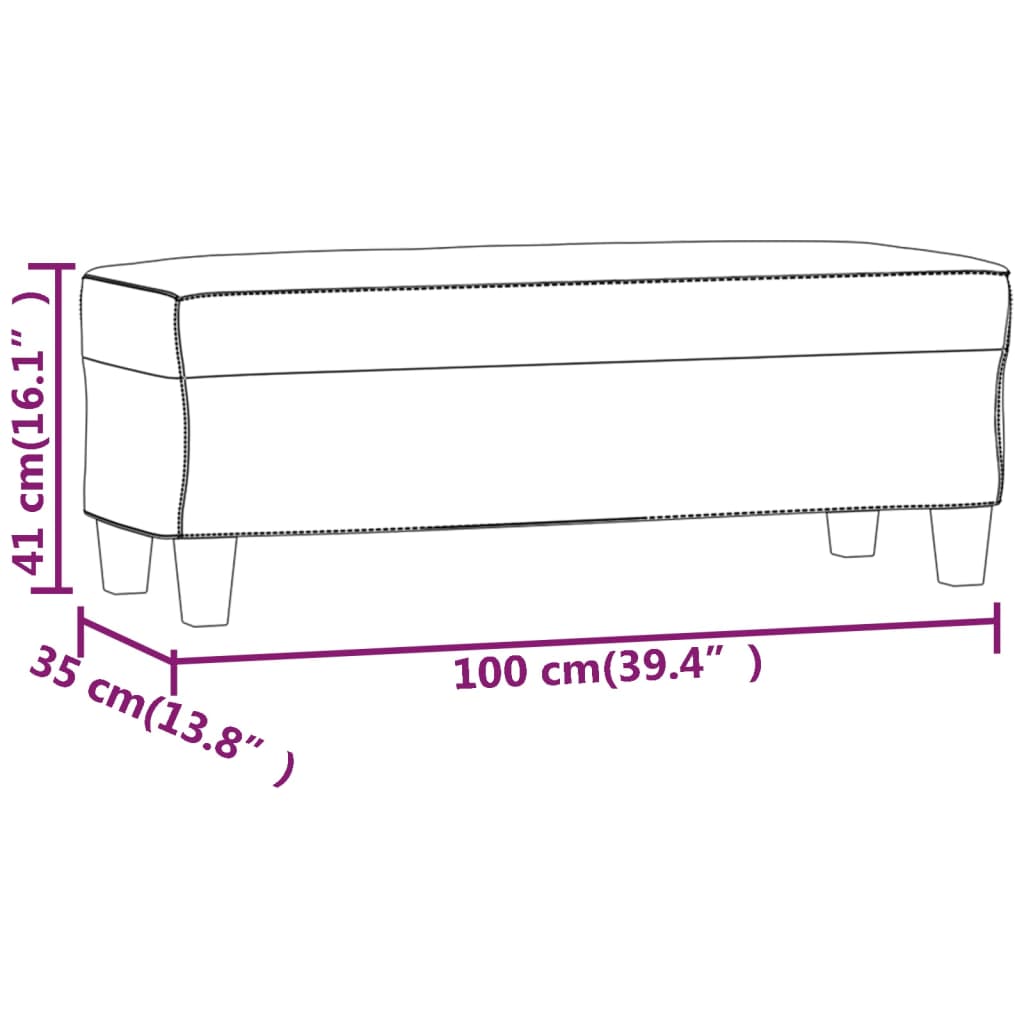 vidaXL Πάγκος Μαύρος 100x35x41 εκ. από Ύφασμα Μικροϊνών