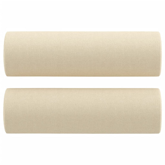 vidaXL Μαξιλάρια Διακοσμητικά 2 τεμ. Κρεμ Ø15x50 εκ. Υφασμάτινα