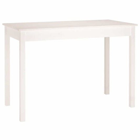 vidaXL Τραπεζαρία Λευκή 110 x 55 x 75 εκ. από Μασίφ Ξύλο Πεύκου