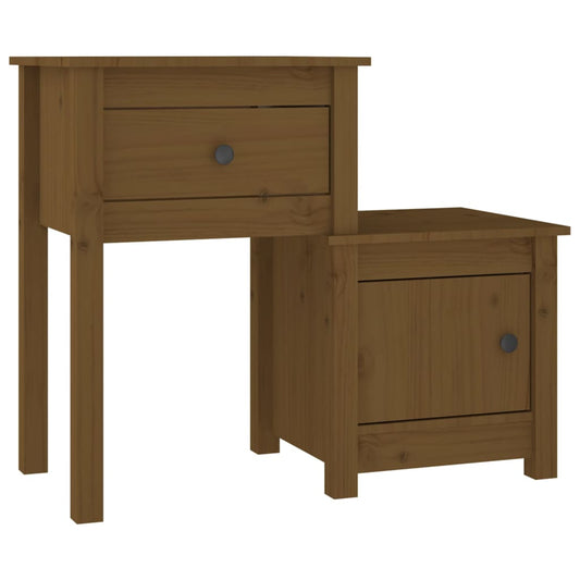 vidaXL Κομοδίνο Γκρι 79,5x38x65,5 εκ. από Μασίφ Ξύλο Πεύκου
