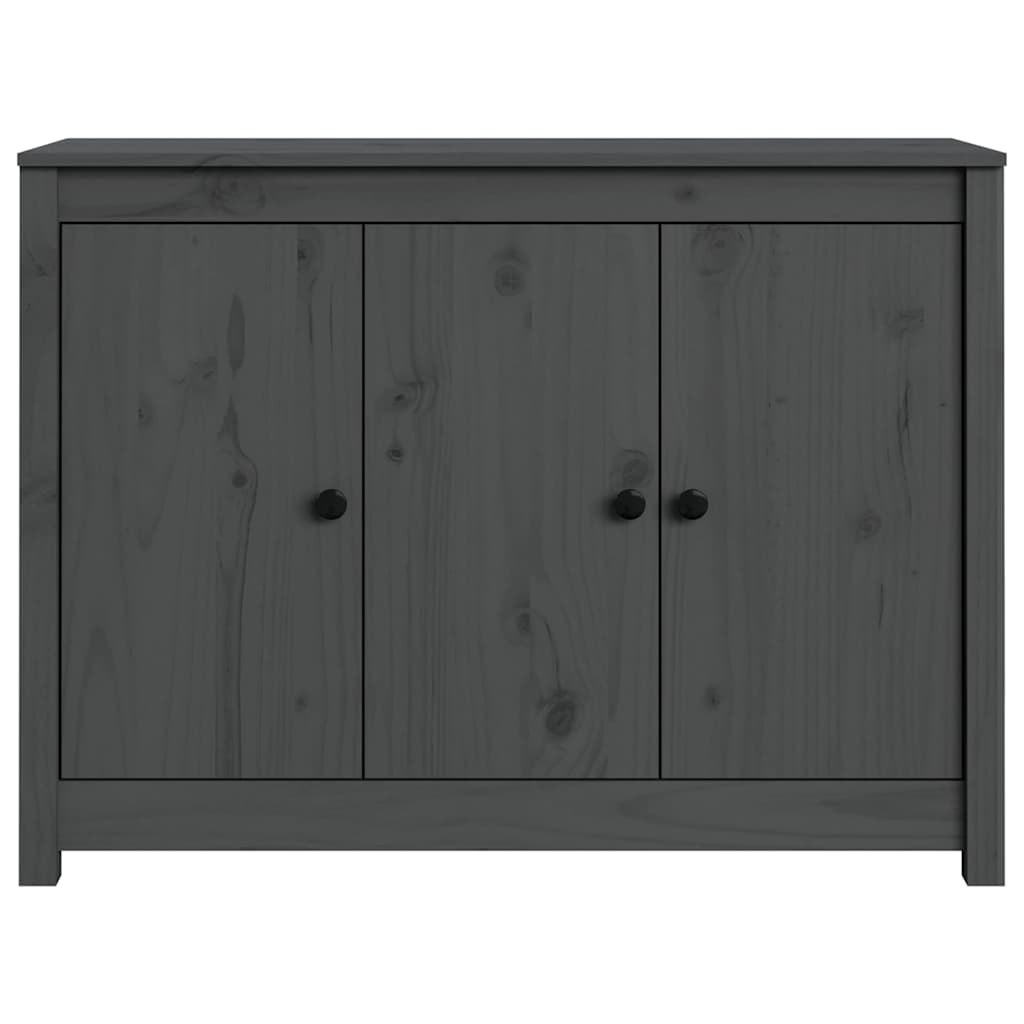 vidaXL Ντουλάπι Γκρι 100 x 35 x 74 εκ. από Μασίφ Ξύλο Πεύκου