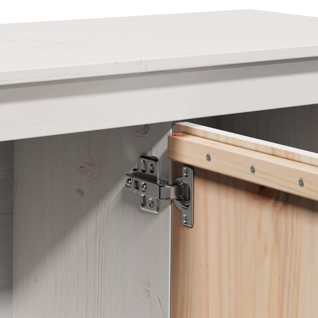 vidaXL Έπιπλο Τηλεόρασης Λευκό 103x36,5x52 εκ. από Μασίφ Ξύλο Πεύκου