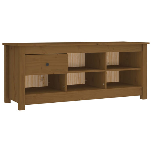 vidaXL Παπουτσοθήκη Μελί 110x38x45,5 εκ. από Μασίφ Ξύλο Πεύκου