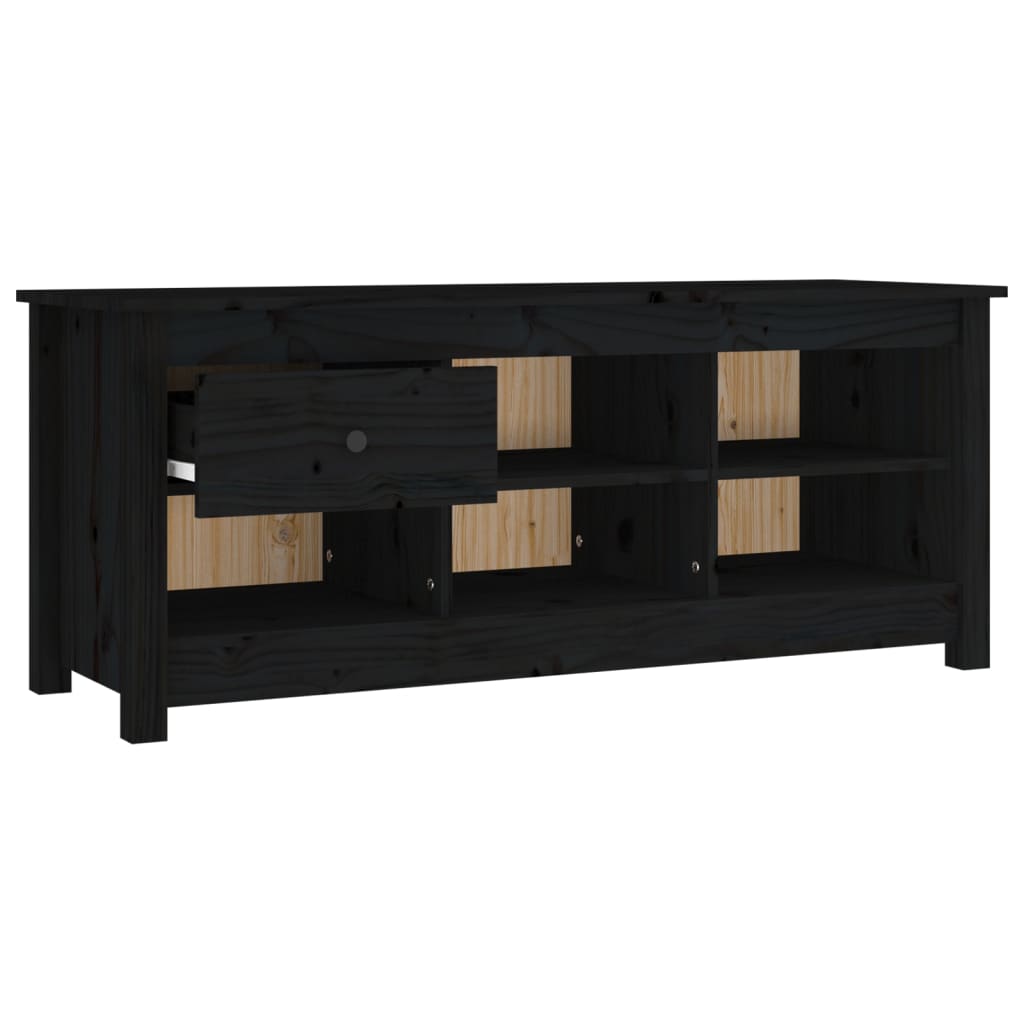 vidaXL Παπουτσοθήκη Μαύρη 110x38x45,5 εκ. από Μασίφ Ξύλο Πεύκου