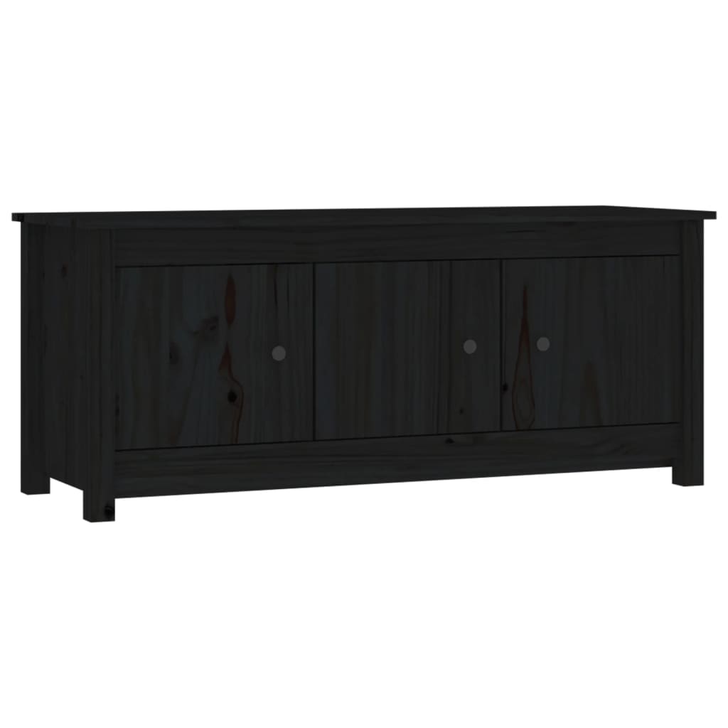 vidaXL Παπουτσοθήκη Μαύρη 110x38x45,5 εκ. από Μασίφ Ξύλο Πεύκου
