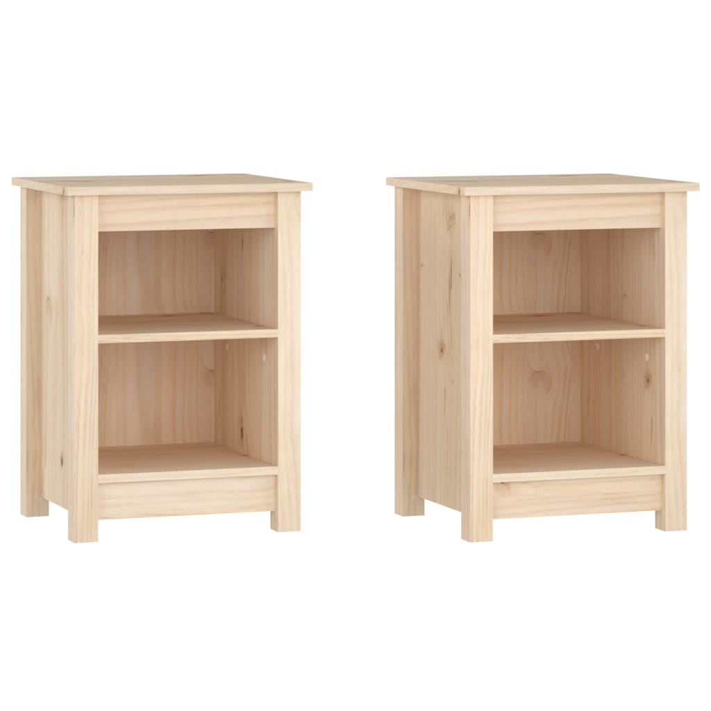 vidaXL Κομοδίνα 2 τεμ. 40 x 35 x 55 εκ. από Μασίφ Ξύλο Πεύκου