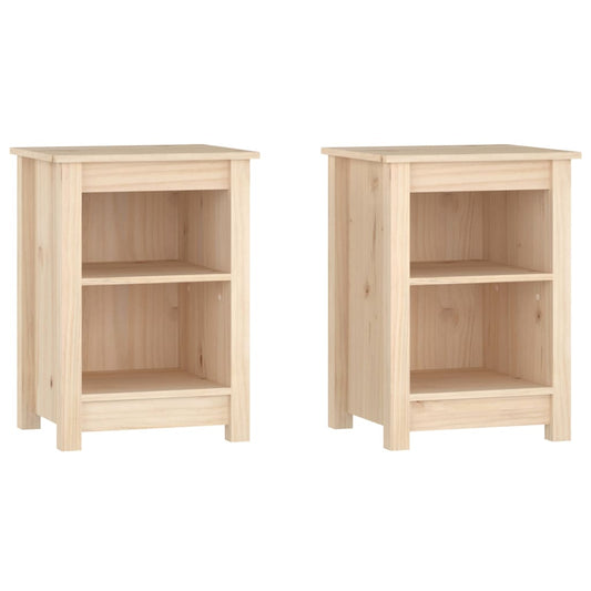 vidaXL Κομοδίνα 2 τεμ. 40 x 35 x 55 εκ. από Μασίφ Ξύλο Πεύκου