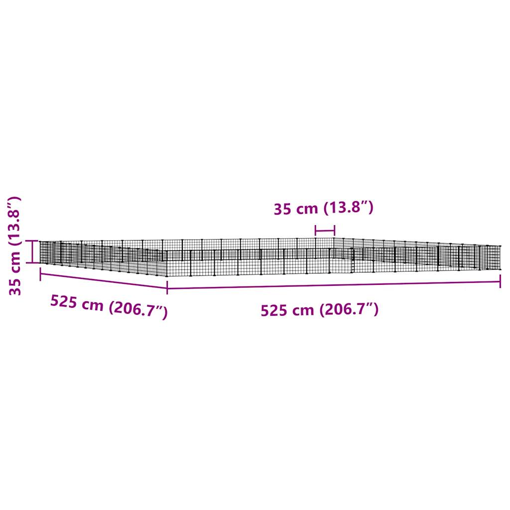 vidaXL Κλουβί Κατοικίδιων με 60 Πάνελ + Πόρτα Μαύρο 35 x 35εκ Ατσάλινο