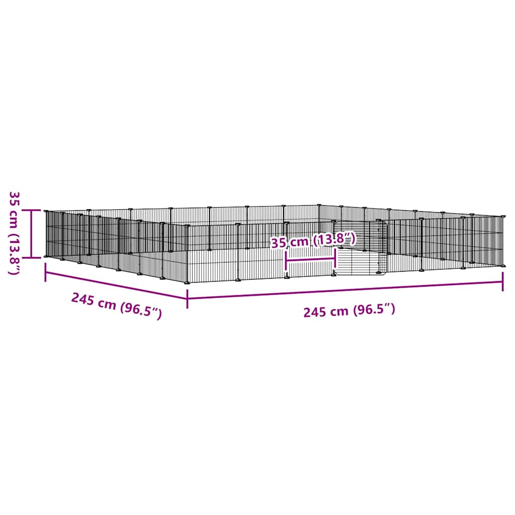 vidaXL Κλουβί Κατοικίδιων με 28 Πάνελ + Πόρτα Μαύρο 35 x 35εκ Ατσάλινο