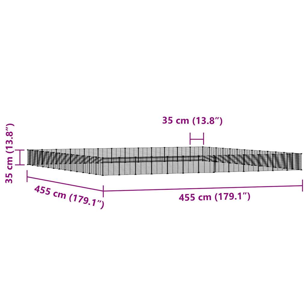 vidaXL Κλουβί Κατοικίδιων με 52 Πάνελ + Πόρτα Μαύρο 35 x 35εκ Ατσάλινο