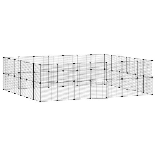 vidaXL Κλουβί Κατοικίδιων με 52 Πάνελ + Πόρτα Μαύρο 35 x 35εκ Ατσάλινο