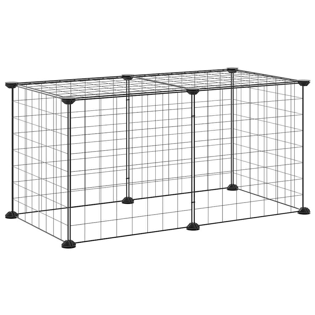 vidaXL Κλουβί για Κατοικίδια με 8 Πάνελ Μαύρο 70x35x35 εκ. Ατσάλινο