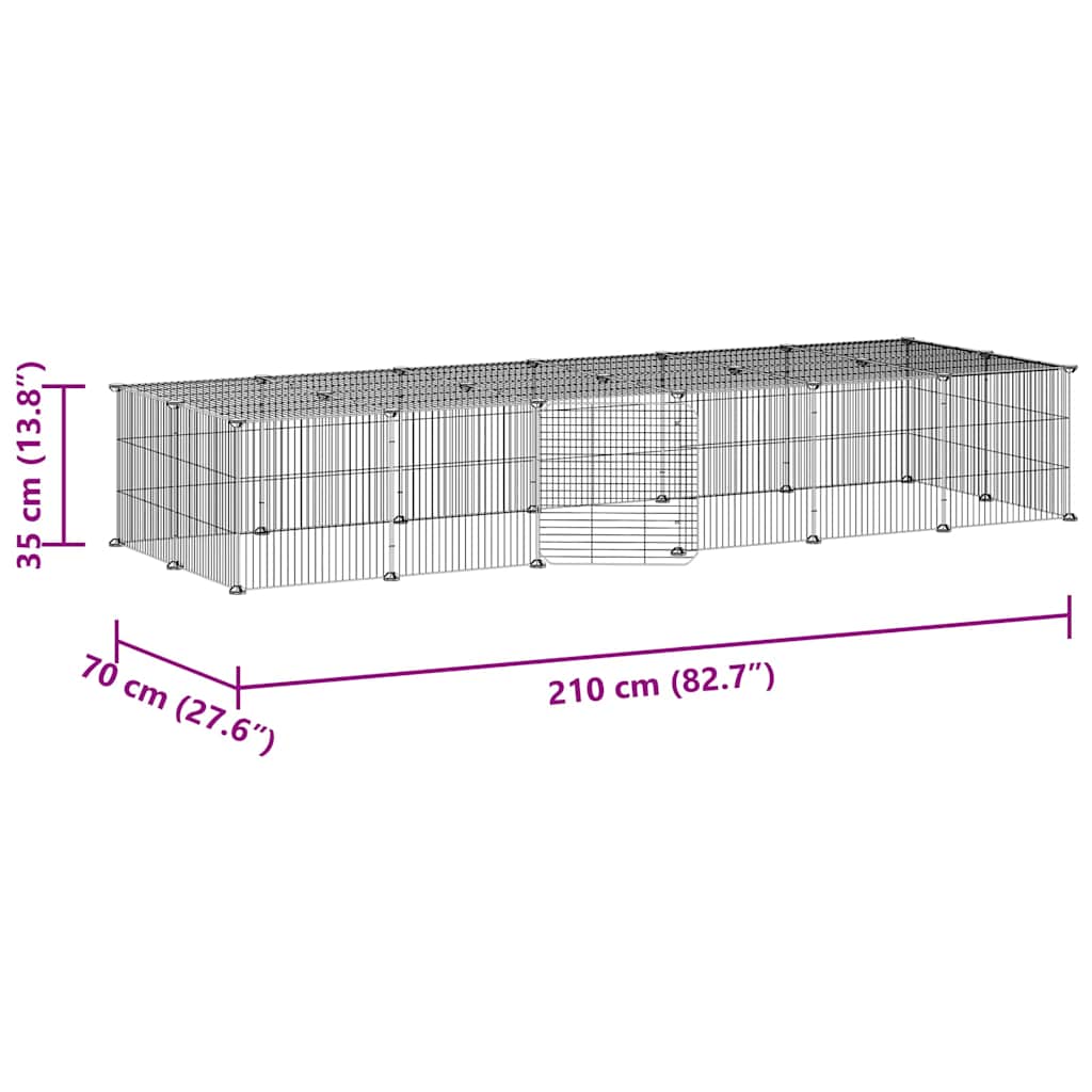 vidaXL Κλουβί Κατοικίδιων με 28 Πάνελ + Πόρτα Μαύρο 35 x 35εκ Ατσάλινο